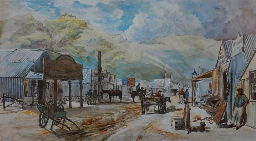 POWELL, David Jnr. (Active 1860s) - A Diggings Township, Dunstan, Otago c. 1860s Image 1++