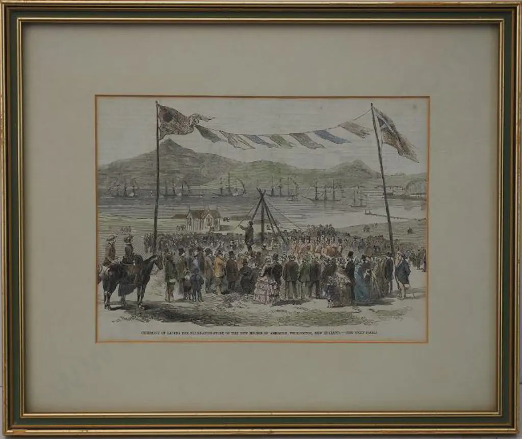 ILLUSTRATED LONDON NEWS - 1857 - Laying the Foundation Stone, New House of Assembly, Wellington Image 1++