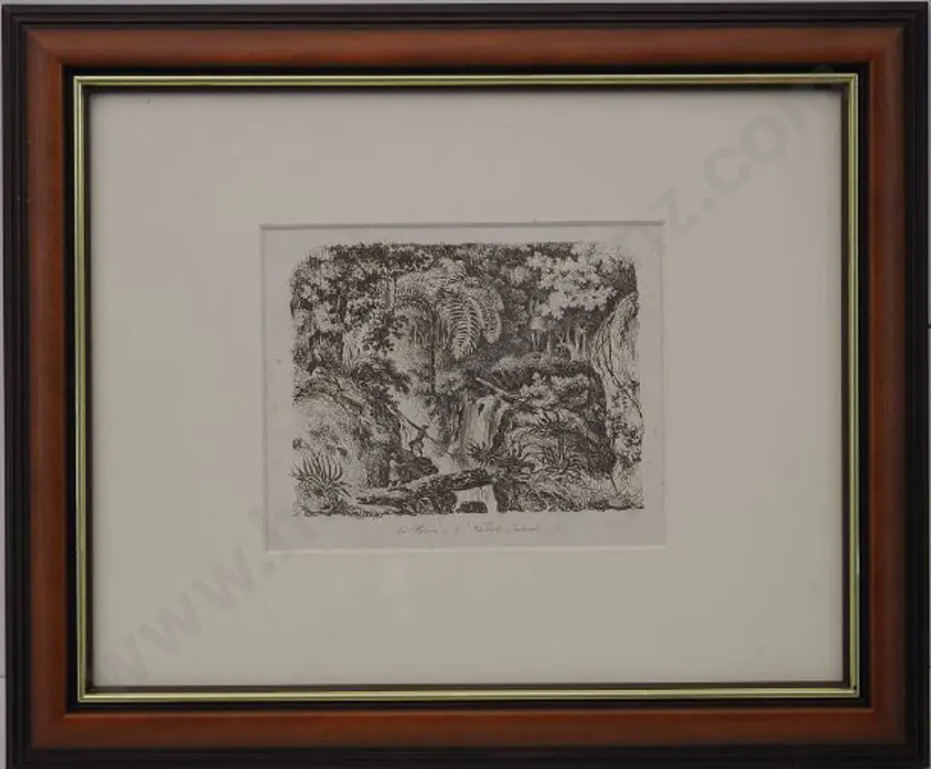 SAINSON, Louis de (1800-1874) - Ravine in New Zealand c. 1838 Image 1++