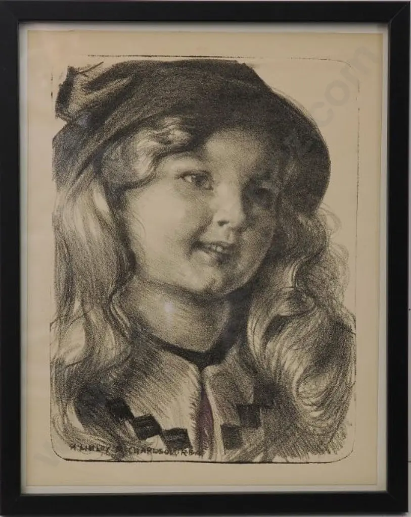 RICHARDSON, Harry Linley (1878-1947) - Head Study of Young Girl Image 1++