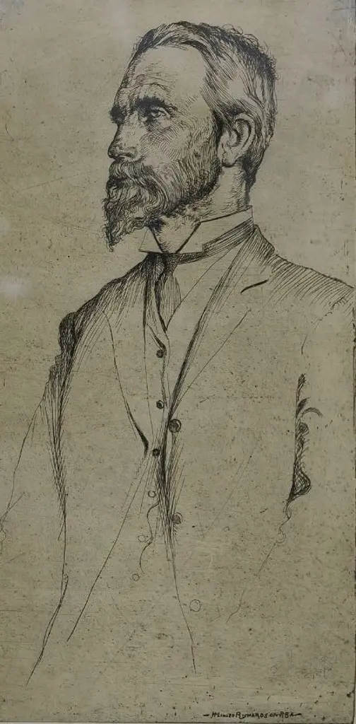 RICHARDSON, Harry Linley (1878-1947) - Stern Gentleman with Goatee Image 1++