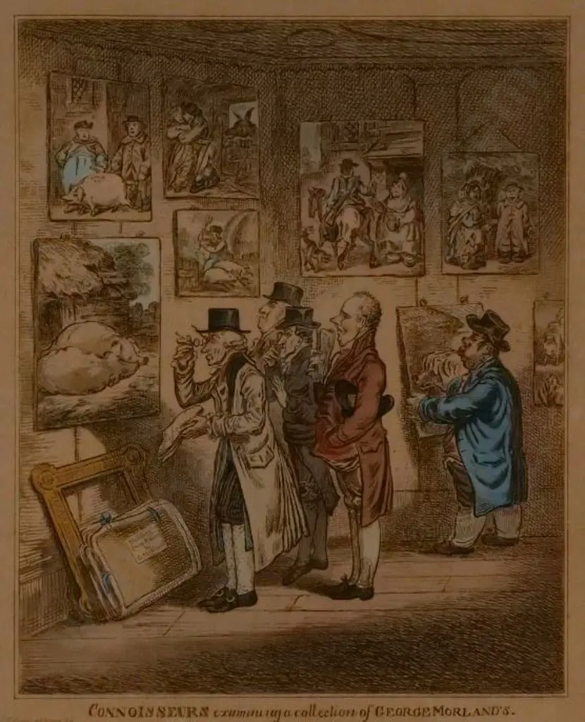 GILLRAY, James (1756-1815) - Connoisseurs Examing a Collection of George Morland's  (paintings) Image 1++