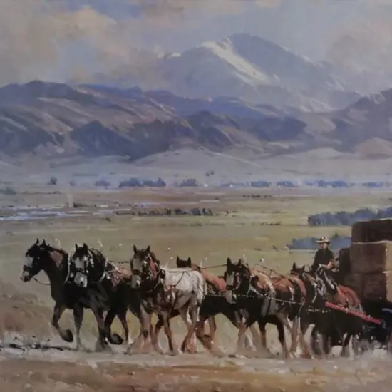 BEADLE, Peter (1933-2021) - Farmer with Draught Horses & Hay
