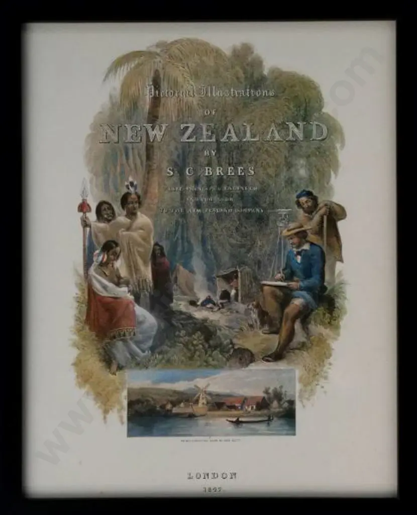 BREES, Samuel Charles (1810-1865) - Title Page from Pictorial Illustrations of New Zealand - 1968 Reprint Image 1++