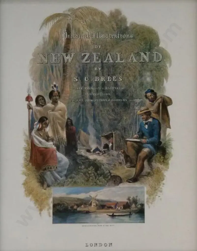 BREES, Samuel Charles (1810-1865) - Title Page from Pictorial Illustrations of New Zealand - 1968 Reprint Image 1++