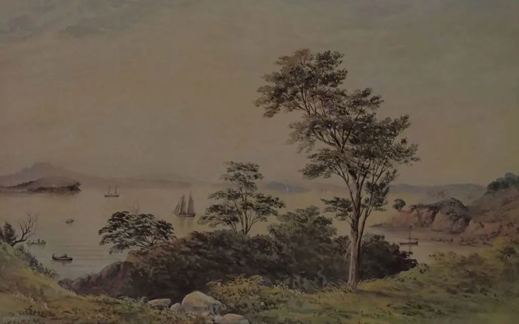 HOYTE, J.B.C. (1835-1913) - Auckland Harbour - 1869 Image 1++