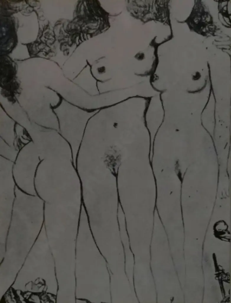 DALI, Salvador (1904-1989) - Three Nude Women (from Erotic Sketches) Image 1++