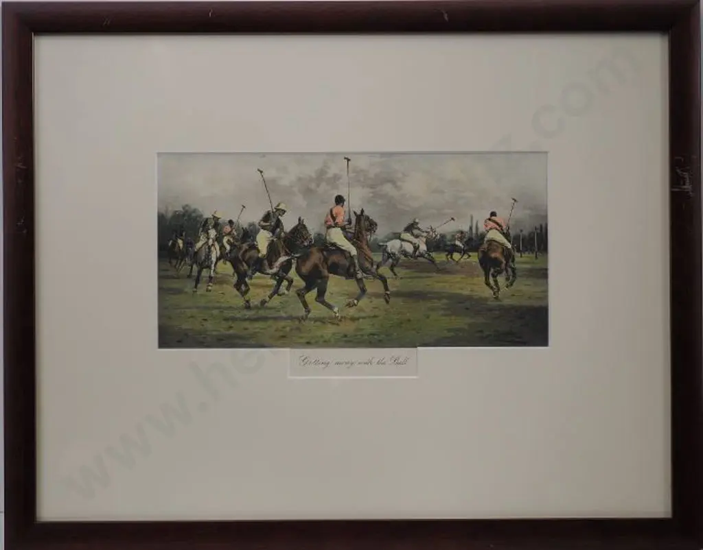 WRIGHT, George (1860-1944) - Getting Away with the Ball (Polo) Image 1++