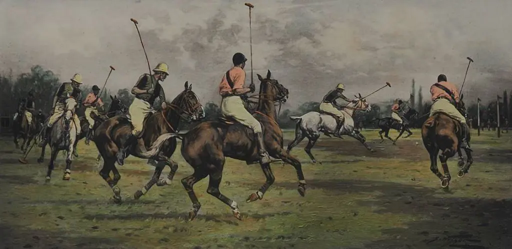 WRIGHT, George (1860-1944) - Getting Away with the Ball (Polo) Image 1++