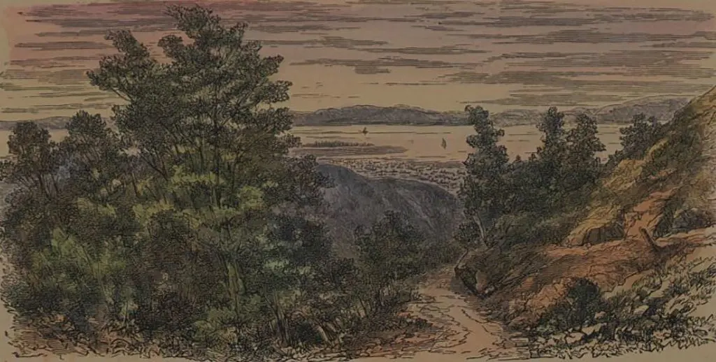 BARRAUD, Charles Decimus (1822-1897) - View over the River Thames from the Lover's Walk Image 1++