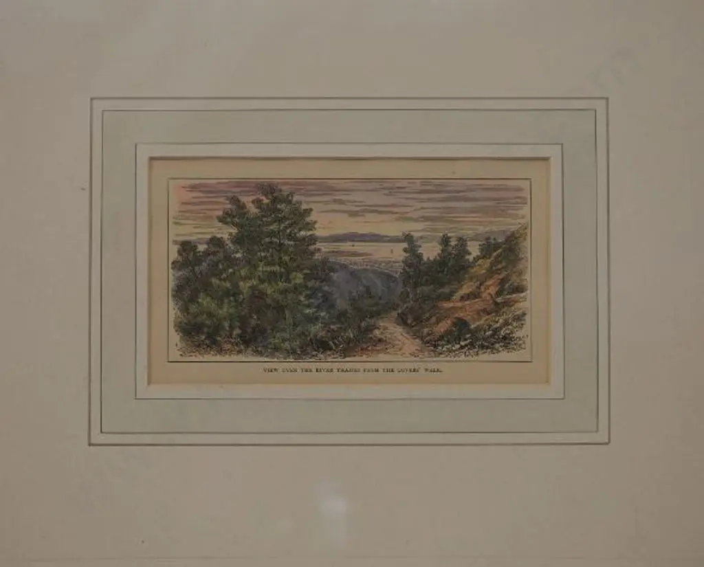 BARRAUD, Charles Decimus (1822-1897) - View over the River Thames from the Lover's Walk Image 1++