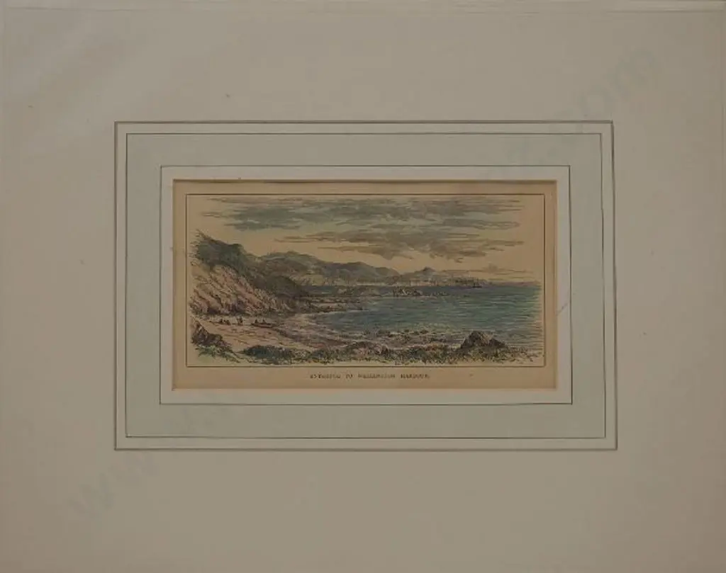 BARRAUD, Charles Decimus (1822-1897) - Entrance to Wellington Harbour Image 1++