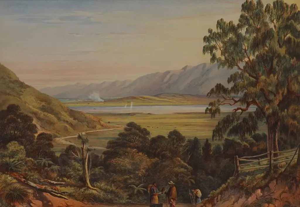 BARRAUD, Charles Decimus (1822-1897) - NZ Graphic & Descriptive (1877) - Pukawa Lake Image 1++