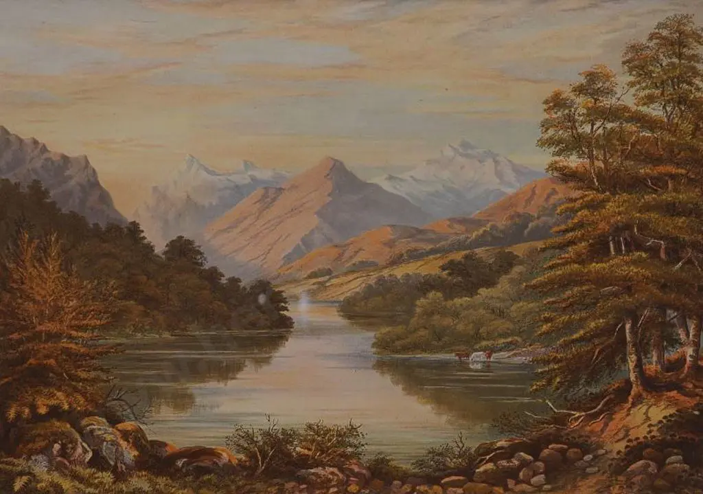 BARRAUD, Charles Decimus (1822-1897) - NZ Graphic & Descriptive (1877) - Lake Mavora Image 1++
