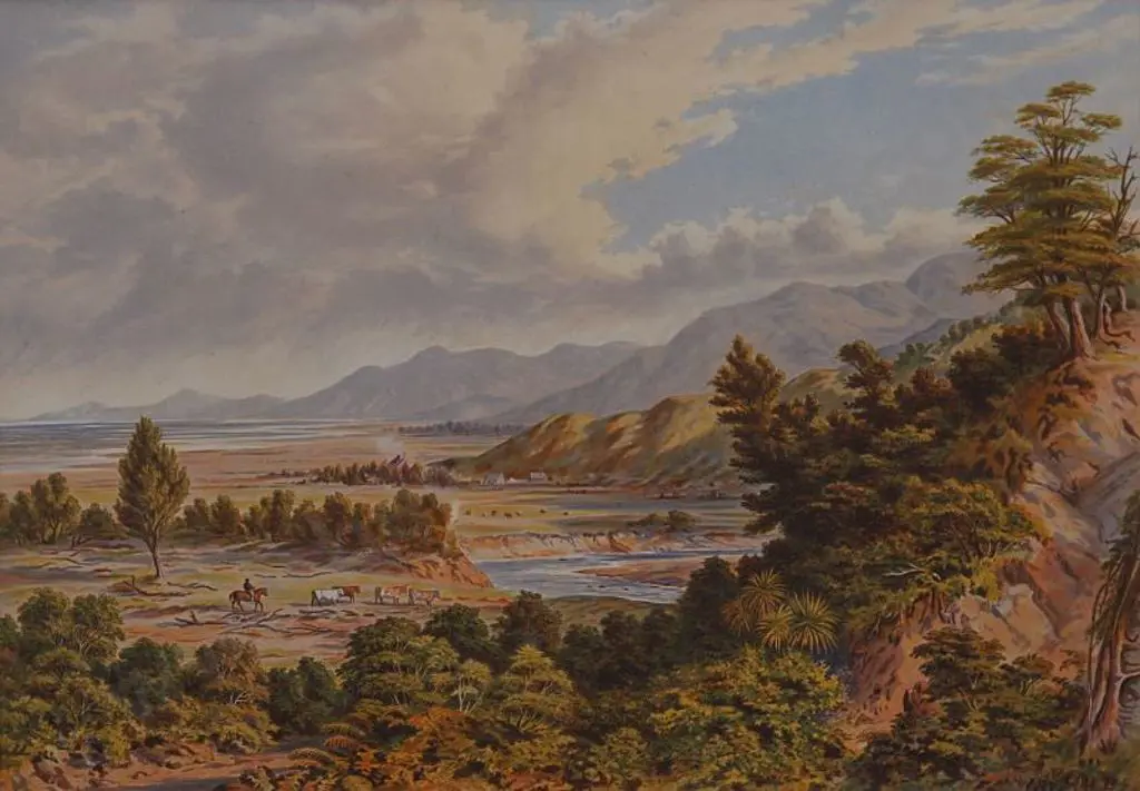 BARRAUD, Charles Decimus (1822-1897) - NZ Graphic & Descriptive (1877) - Wairarapa Lake Image 1++