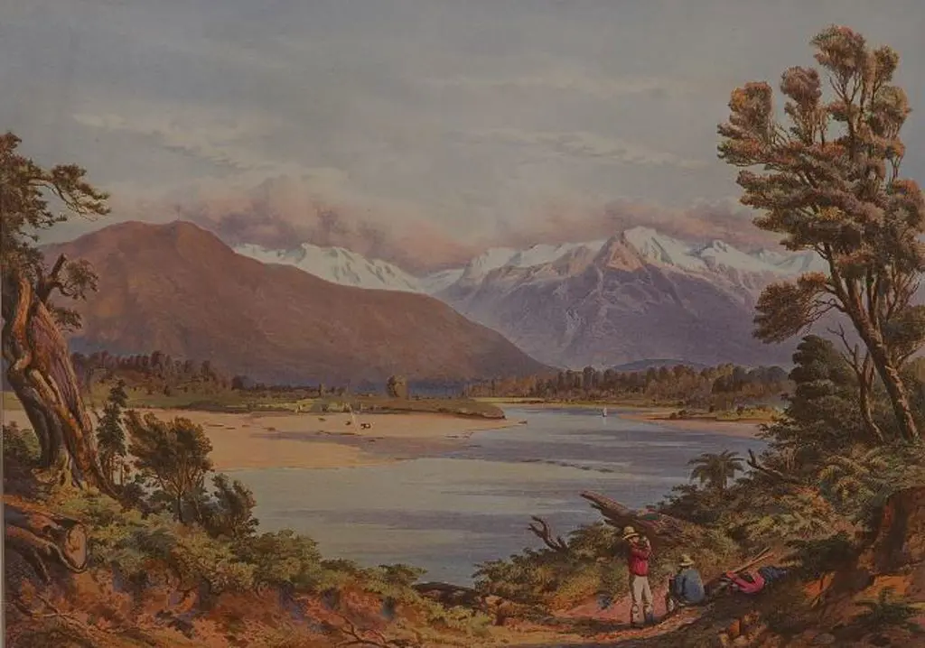 BARRAUD, Charles Decimus (1822-1897) - NZ Graphic & Descriptive (1877) - Hokitika River Image 1++