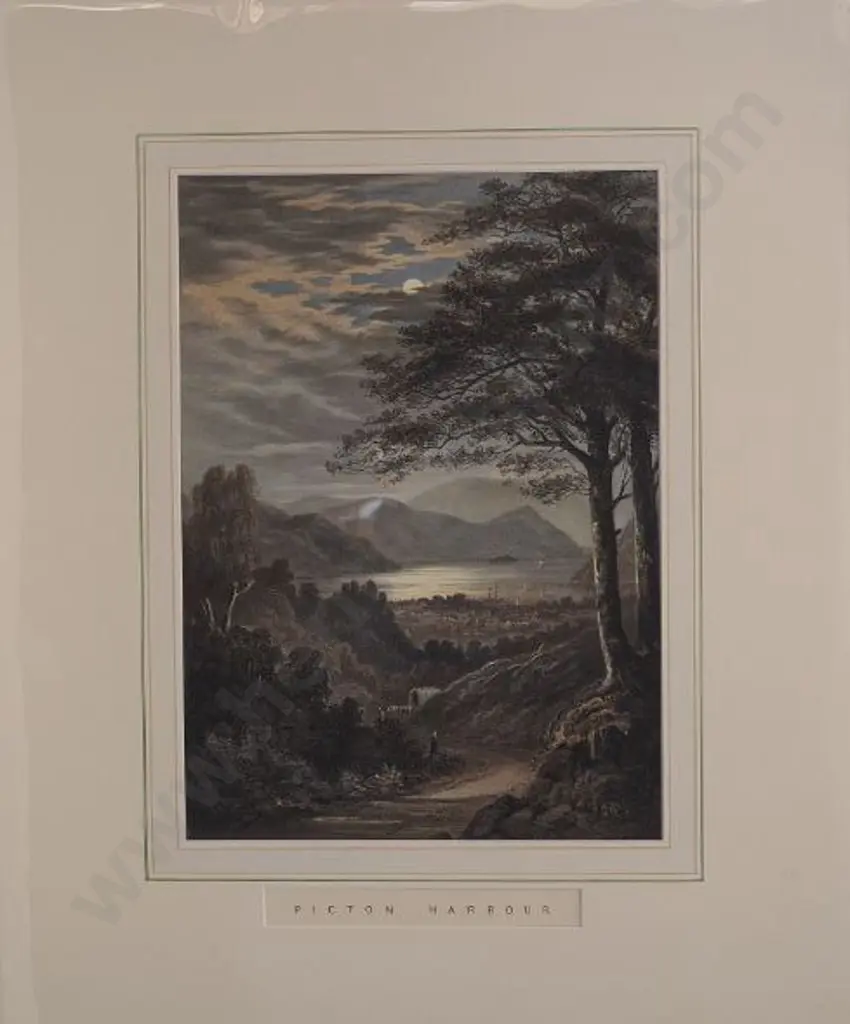 BARRAUD, Charles Decimus (1822-1897) - NZ Graphic & Descriptive (1877) - Picton Harbour Image 1++