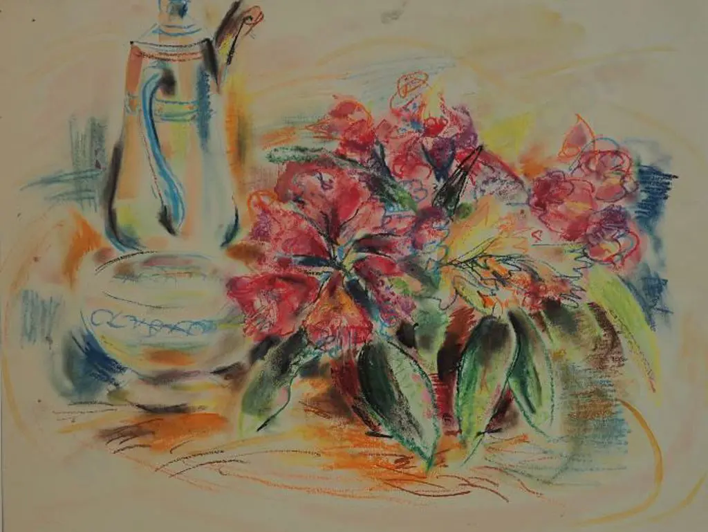 HOPE, Gabrielle (1916-1962) - Still Life with Flowers and Coffee Pot Image 1++