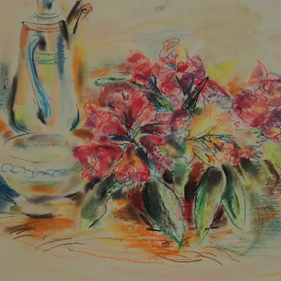 HOPE, Gabrielle (1916-1962) - Still Life with Flowers and Coffee Pot