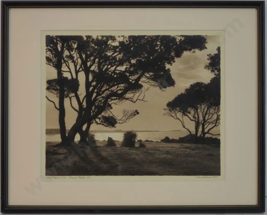 CHANCE, George (1885-1963) - Pohutukawa Trees, Bay of Plenty Image 1++