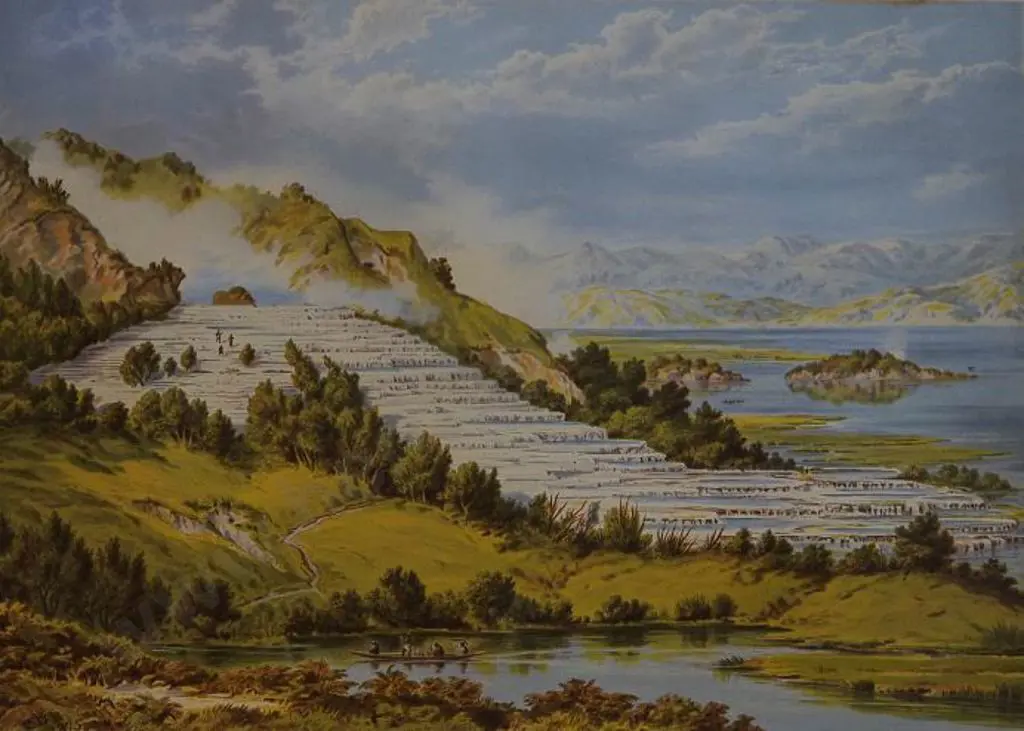 BARRAUD, Charles Decimus (1822-1897) - Te Tarata Roto Mahana (White Terraces) Image 1++
