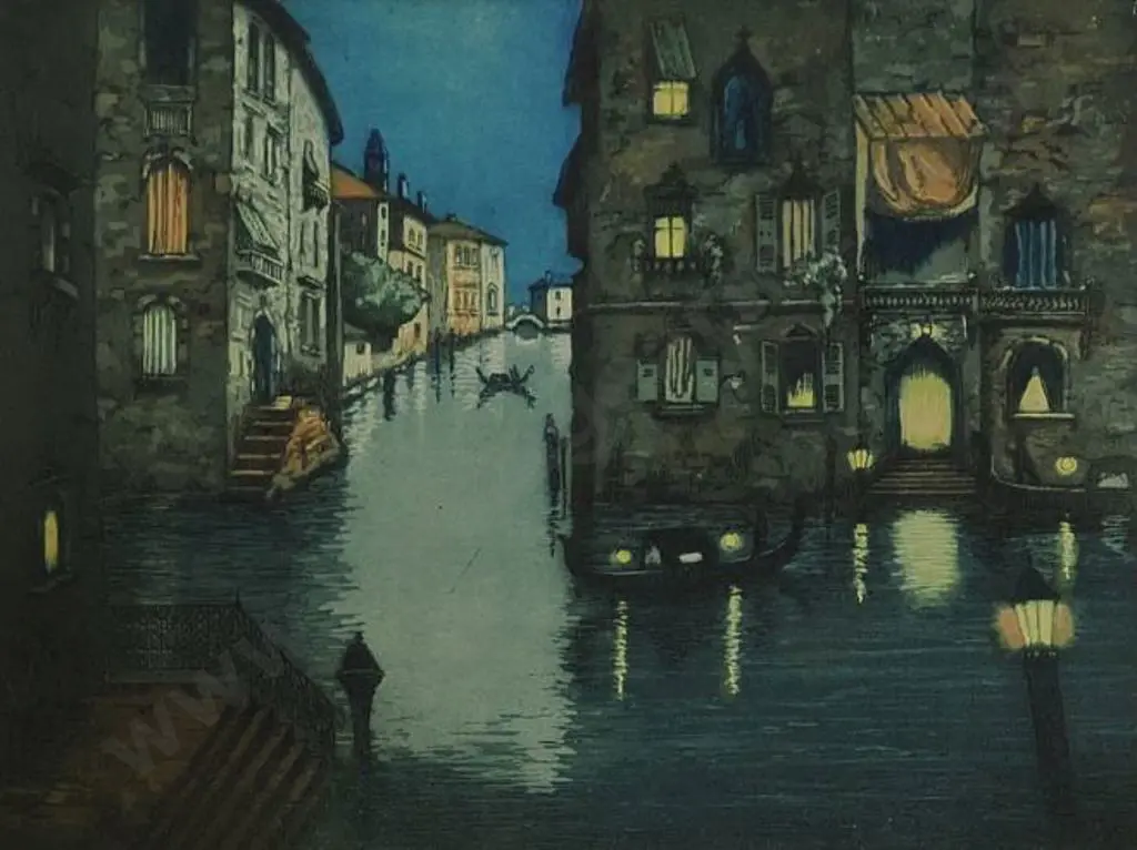 UNKNOWN Artist - Venice - Canal by Moonlight Image 1++