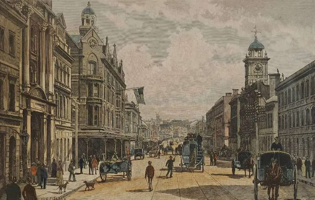FITLER, William Crothers (1857-1915) - Queen Street Auckland - 1887 Image 1++