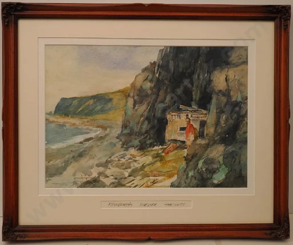 NEILSON, Don R. (1924-2013) - Fisherman's Shelter, Terewhiti Image 1++