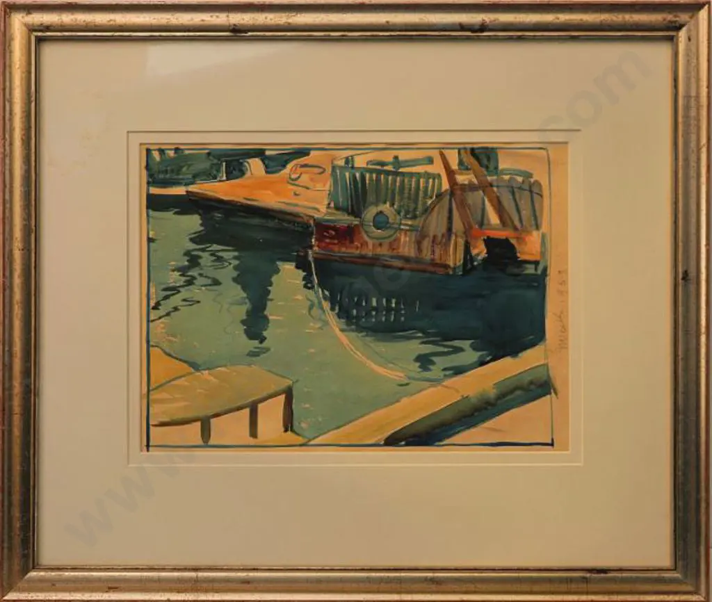 WEEKS, John (1886-1965) - Harbour Scene, dated 1963 Image 1++