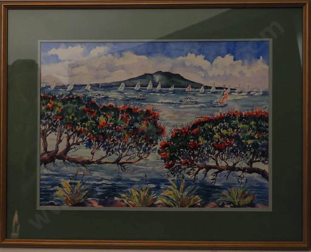 DAWSON, Beth (1990s) - Auckland Harbour & Rangitoto Image 1++