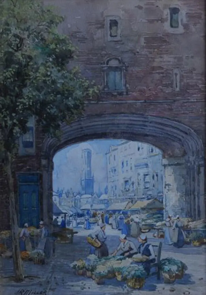 MILLER, James Robertson (1880-1912) - Old Gateway, Near Market Square, Bruges Image 1++