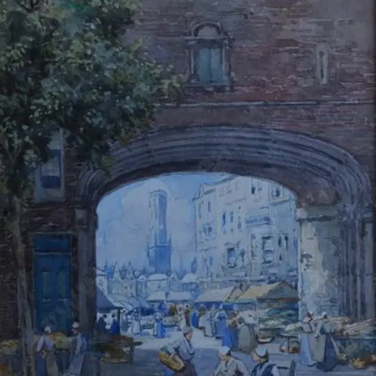 MILLER, James Robertson (1880-1912) - Old Gateway, Near Market Square, Bruges