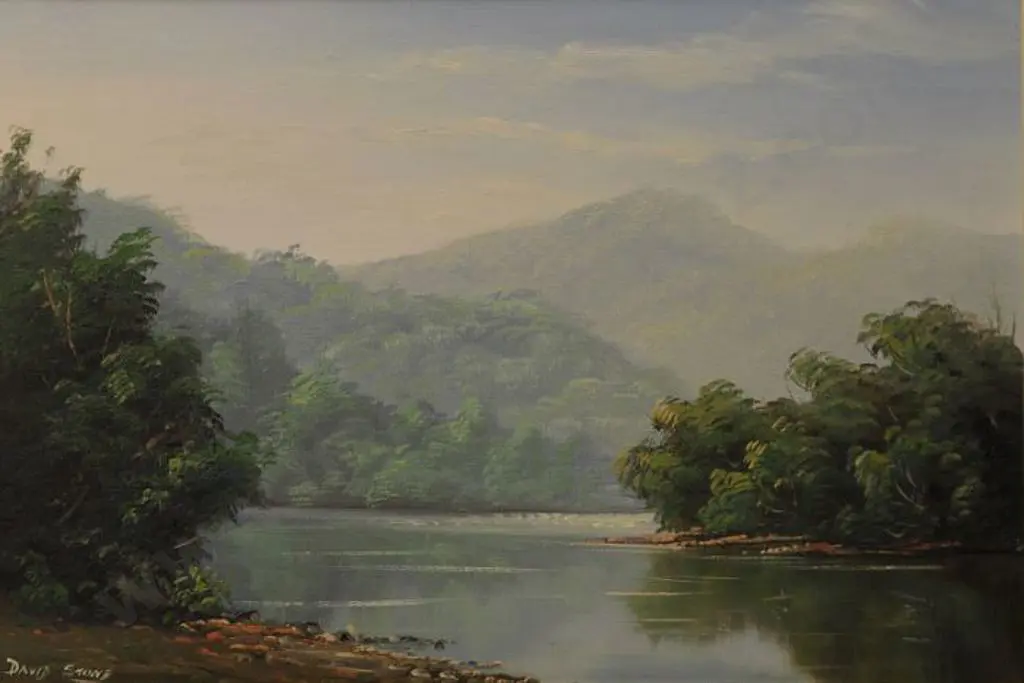 STONE, David (1970s-80s) - Rising Mist, Whanganui River Image 1++