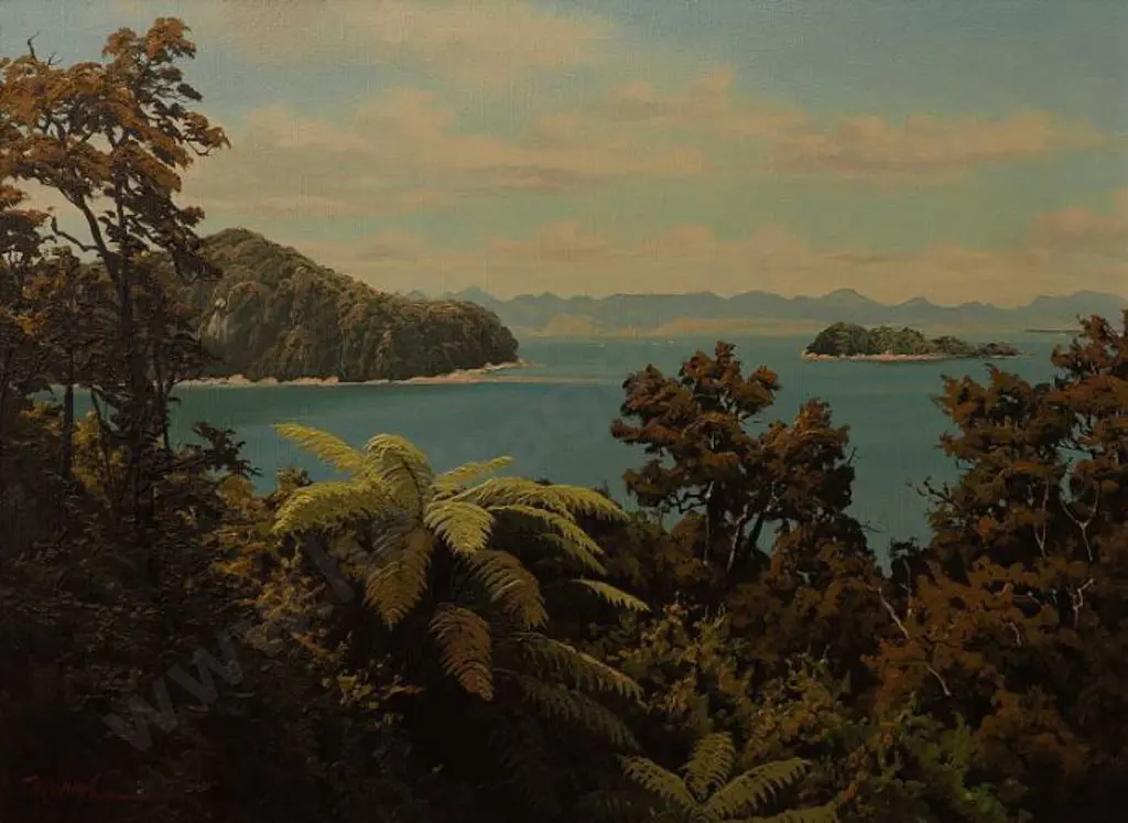 WHITE, Jonathan R (1938-2021) - Astrolabe Roadstead, Abel Tasman National Park Image 1++