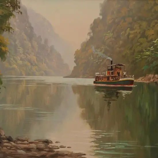 PAPPS, Ernest (1929-) - Riverboat 'Wairua' on the Whanganui Rver