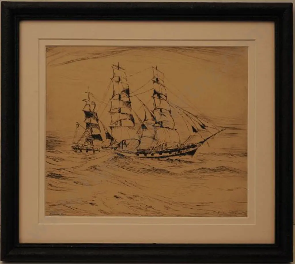 ARIS, Bernard (1887-1977) - A Fair Wind'  - Sailing ship in Strong Breeze Image 1++