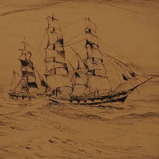 ARIS, Bernard (1887-1977) - A Fair Wind'  - Sailing ship in Strong Breeze