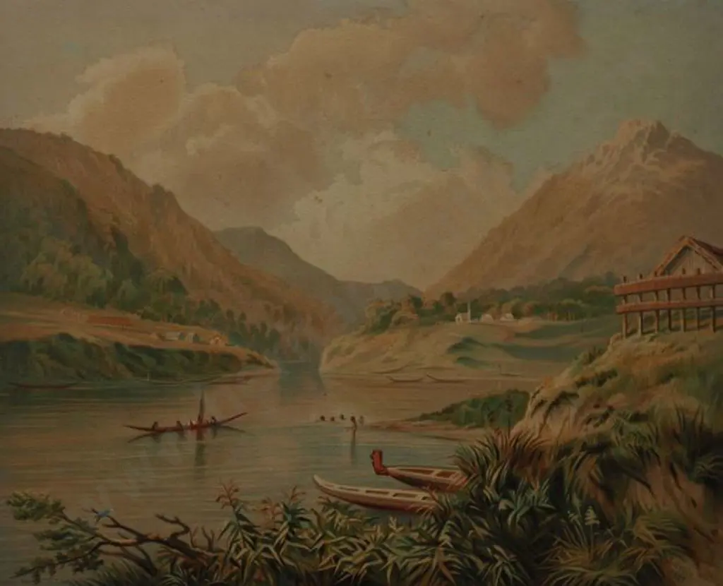 GULLY, John (1819-1888) - Wanganui River, 1877 (from Gully's NZ Scenery) Image 1++