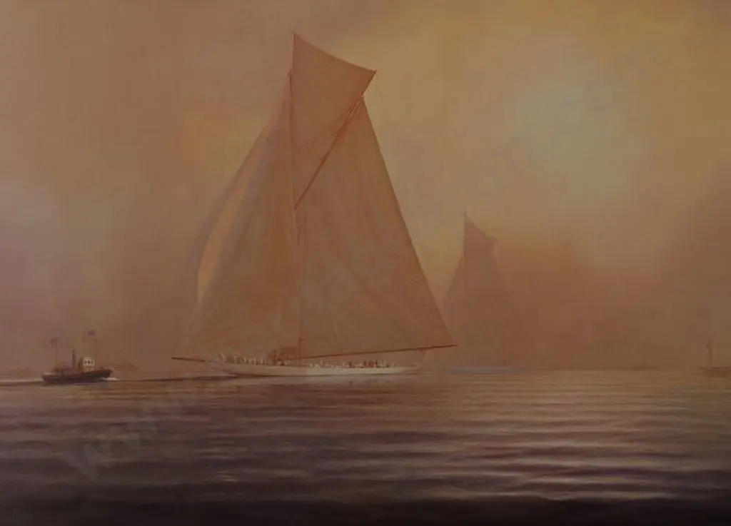 THOMPSON, Timothy (1951-) - 1903, Reliance Beats Shamrock Image 1++