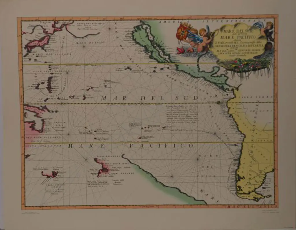 CORONELLI, Vincenzo (1650-1718) - Mare Pacifico' - Pacific Ocean Image 1++