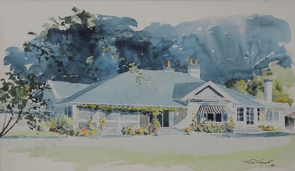 GENET, G.A. (Active 1960s-70s) - White Farmhouse Image 1++