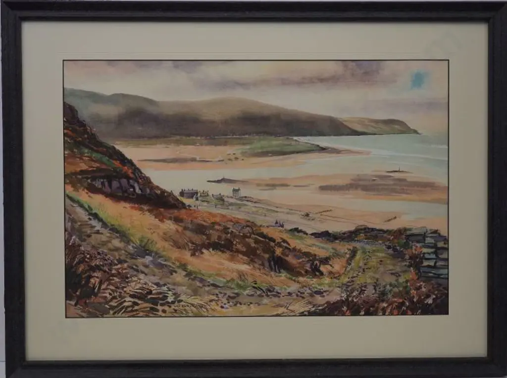 WHITEOAK, Cyril (1920-2009) - Estuary with Buildings, Barmouth, England Image 1++
