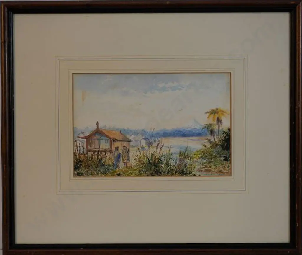 POWNALL, Robert Wilkinson (1839-1889) - The Pah at Waitara Image 1++