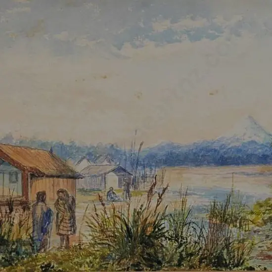 POWNALL, Robert Wilkinson (1839-1889) - The Pah at Waitara