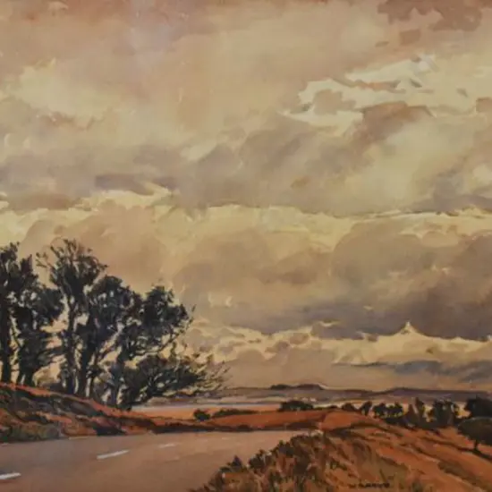 BARKE, William (active mid 20th Cent.) - Vanilla Sky with Road & Water
