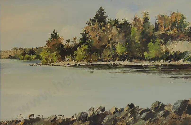 WALLERS, Peter (1953-) - Entrance to Taupo Boat Harbour Image 1++