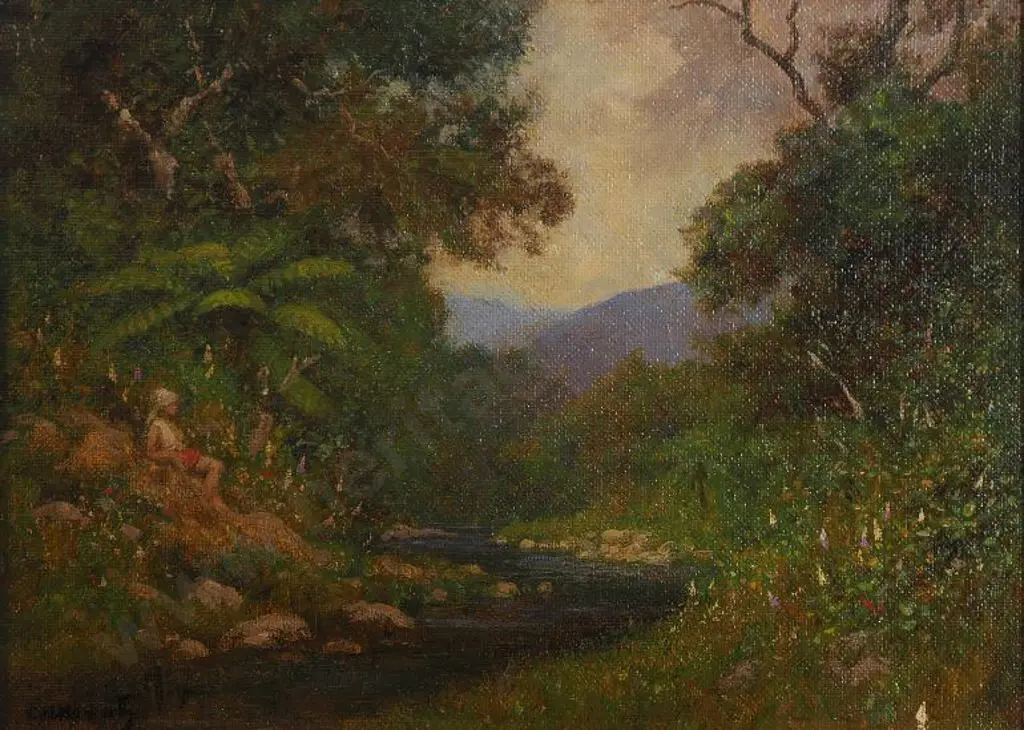 HOWORTH, Charles Henry (1856-1945) - Near the Wanganui River Image 1++