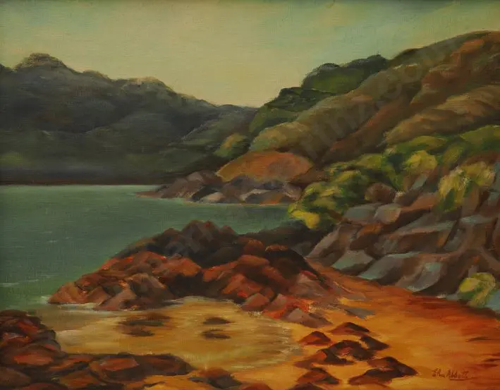 ABBOTT, Elva 1929-2025) - Cove Near Cooper's Beach Image 1++