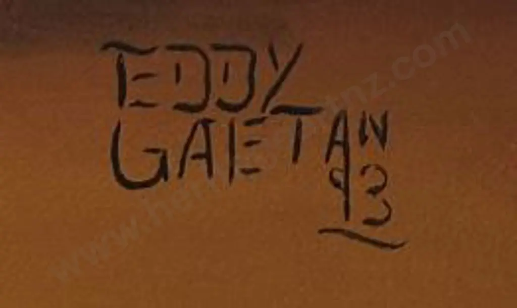 GAETAN, Eddy (20th Cent.) - Native Village Scene Image 1++