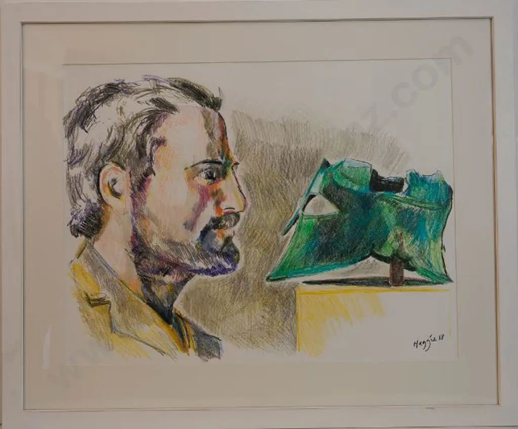 HAGGIE - Man Studying a Helmet Image 1++